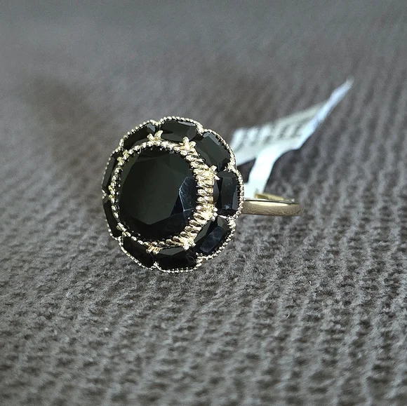 Shivam Black🖤 Onyx Flower🏵 Ring💍 - Picture 16 of 16